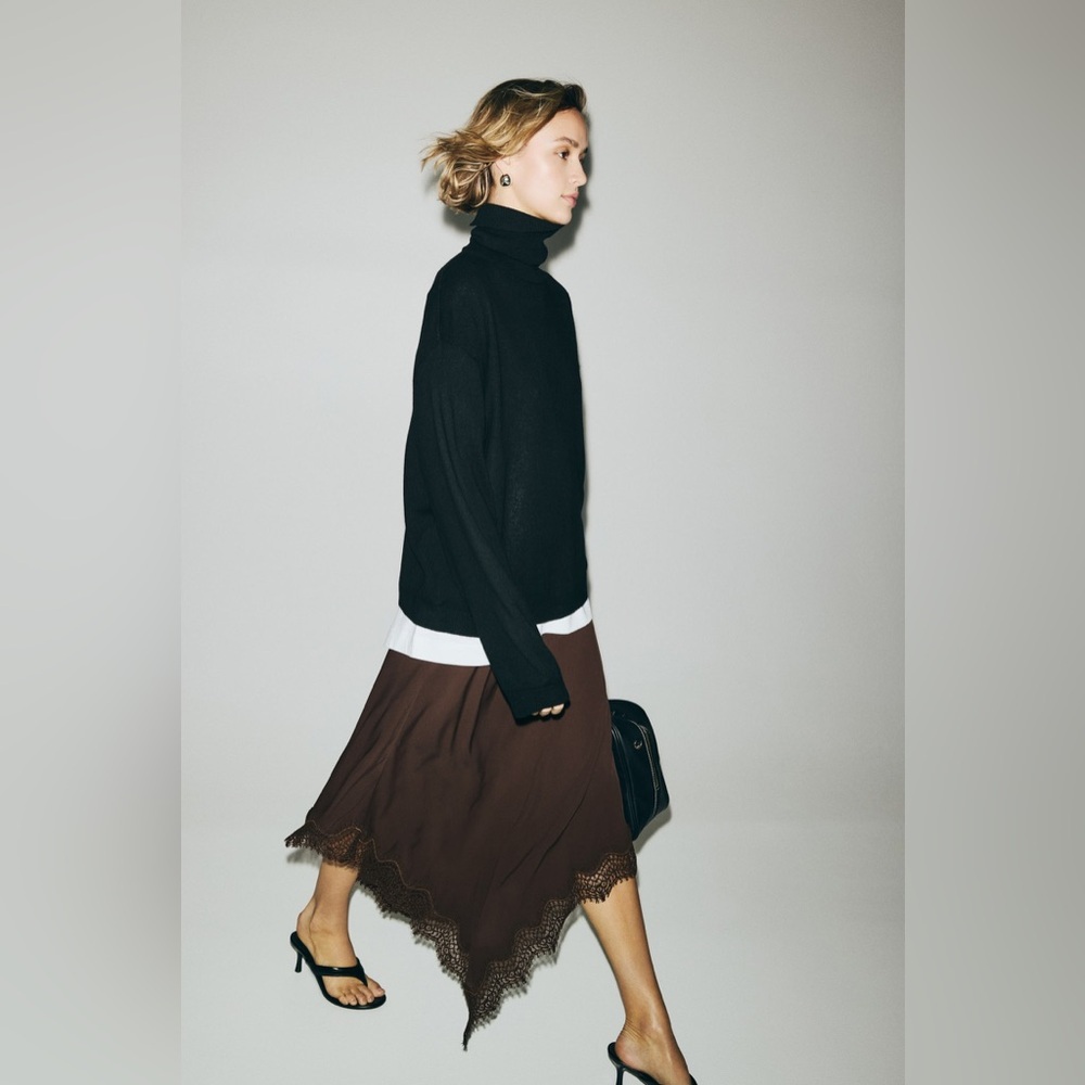 H&M ASYMMETRIC VISCOSE SATIN SKIRT NWT Sz 6